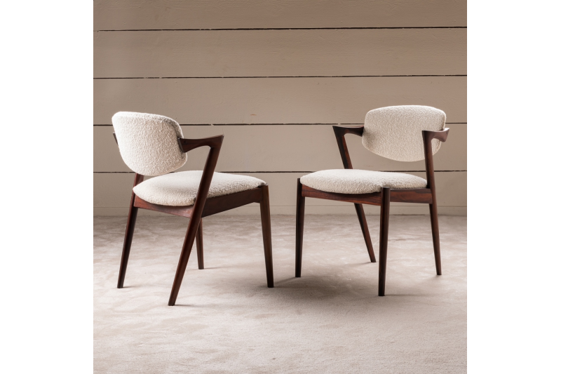 Set of 8 solid rosewood chairs 1960
