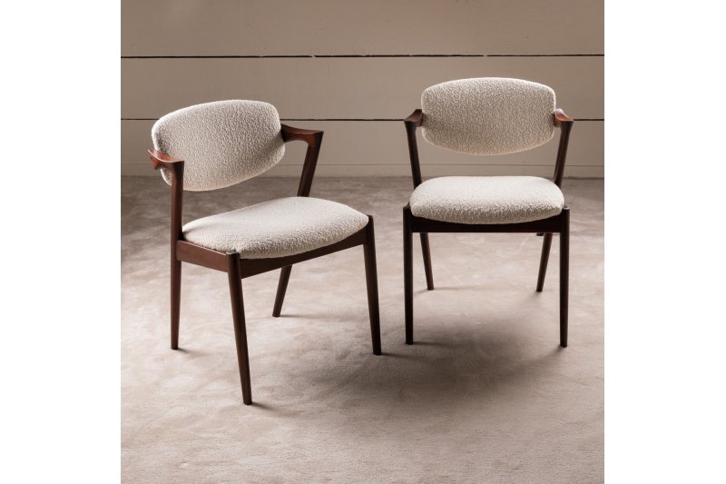Set of 8 solid rosewood chairs 1960