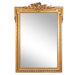 Grand miroir en bois doré - style...