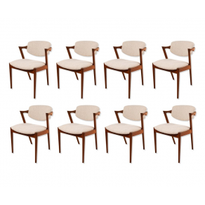 8 Scandinavian solid teak chairs...