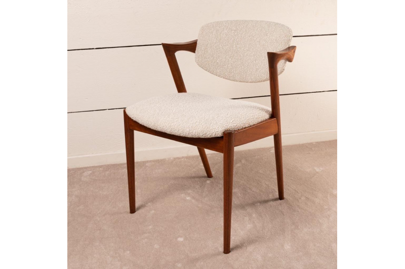 8 Scandinavian solid teak chairs fully restored