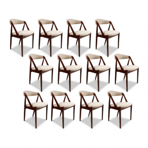 12 Scandinavian chairs in solid teak...
