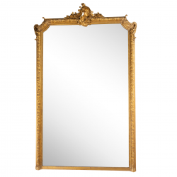 Large fireplace mirror in gilded and...