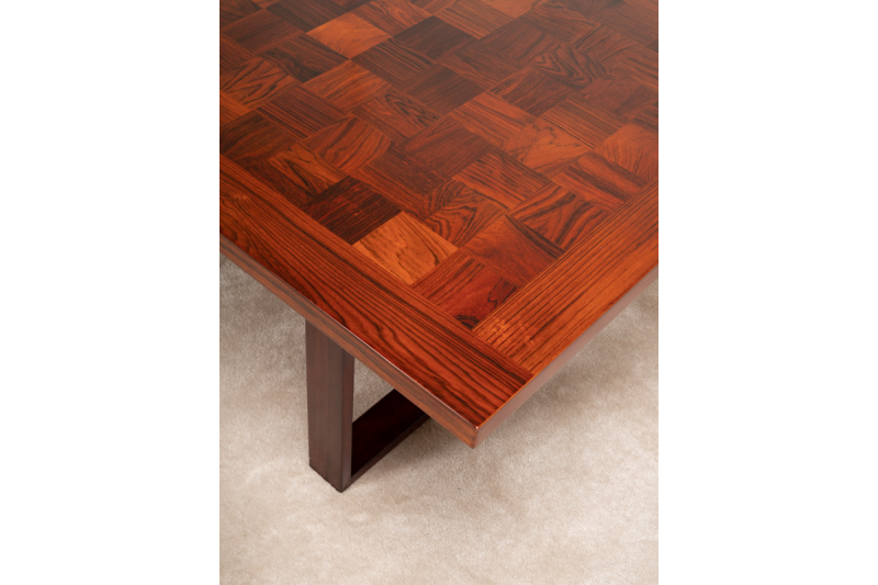 Scandinavian coffee table in rosewood marquetry 1960