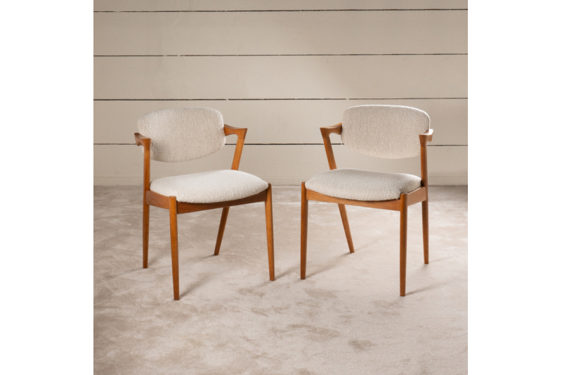 12 Scandinavian solid oak chairs 1960