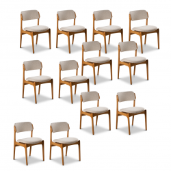 12 Scandinavian light oak chairs 1960