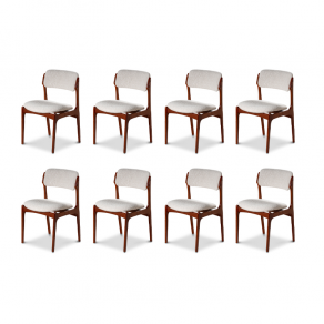 Set of 10 Scandinavian teak chairs -...