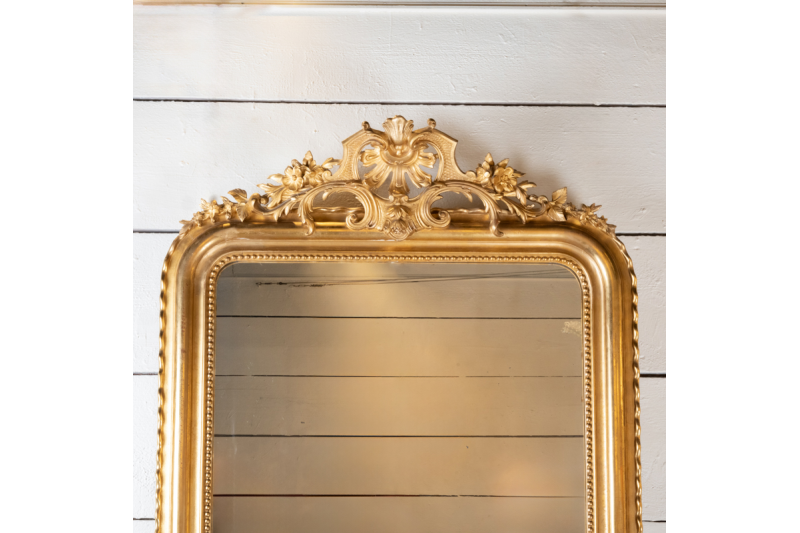 Miroir Louis Philippe de style Régence H. 155 cm - L. 94 cm