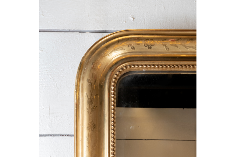 Louis Philippe gilded wood mirror H. 129 cm - L. 89 cm