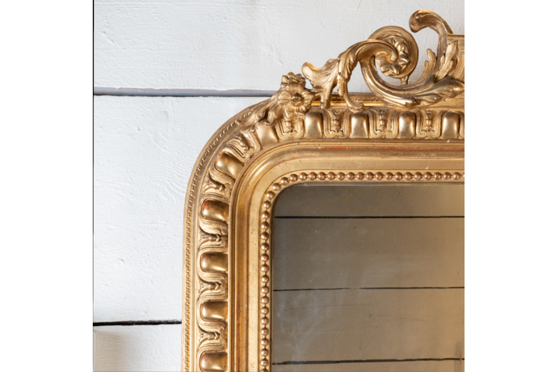 Grand miroir en bois doré H. 164 cm - L. 100 cm