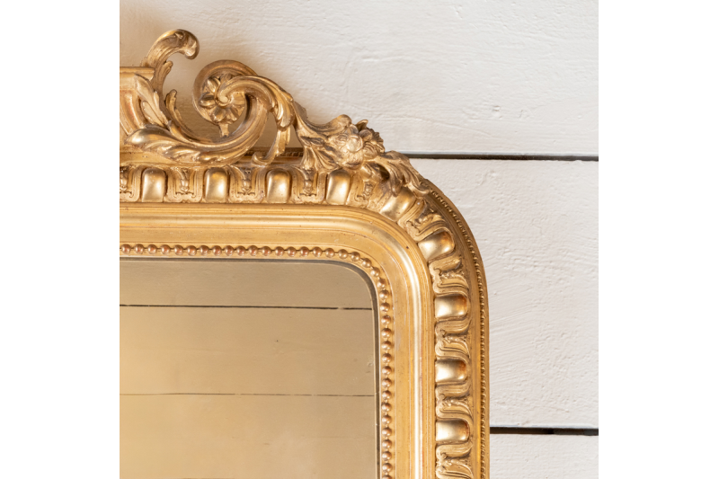 Large gilded wood mirror H. 164 cm - W. 100 cm