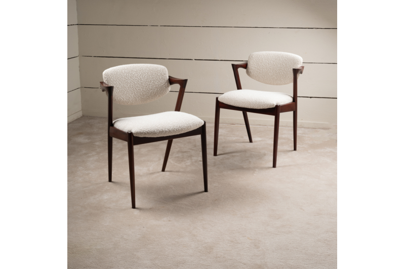 Set of 10 Scandinavian teak chairs 1960