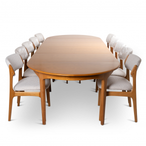 Very large table in light oak 1960
