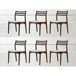 6 Solid rosewood Scandinavian chairs