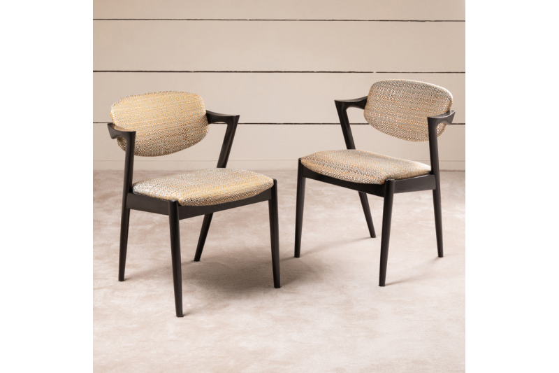 Bel ensemble de 8 chaises scandinaves « black oak » 1960