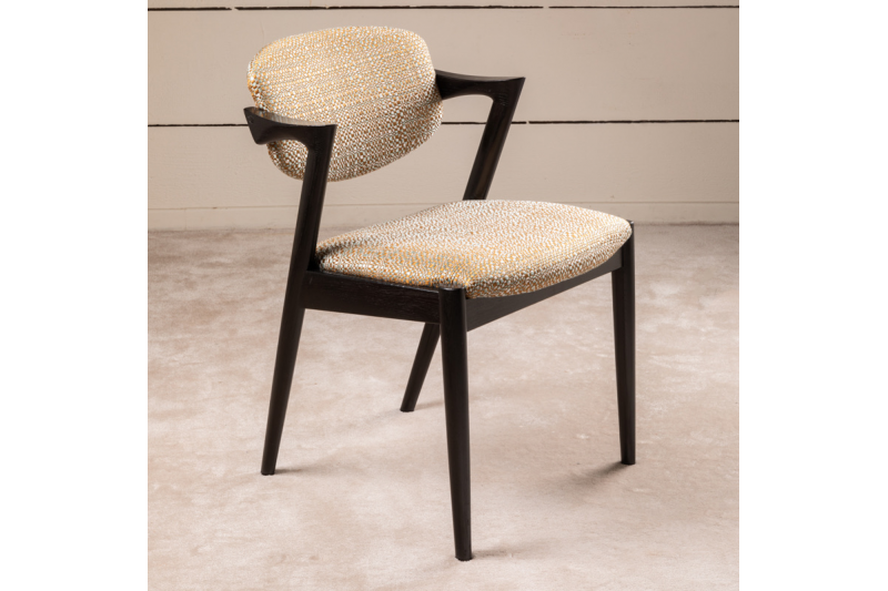 Bel ensemble de 8 chaises scandinaves « black oak » 1960