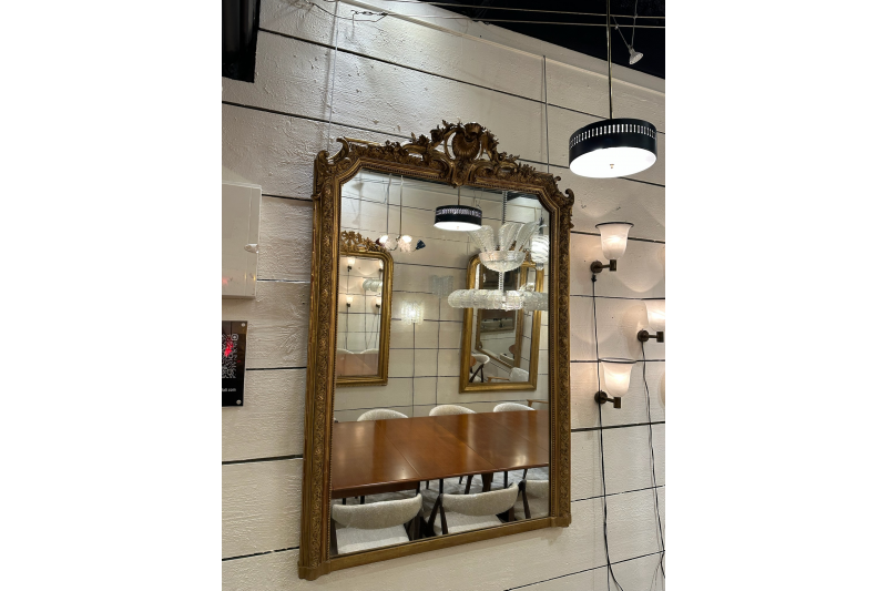 Grand Miroir de cheminée français du XIXe H. 160 cm