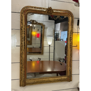 Miroir de cheminée français en bois...