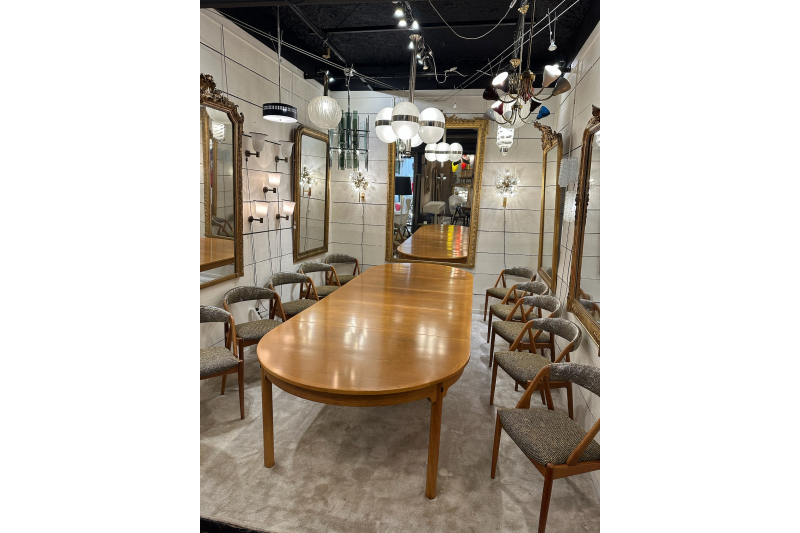 1960 Very large 4-meter Scandinavian table in light oak