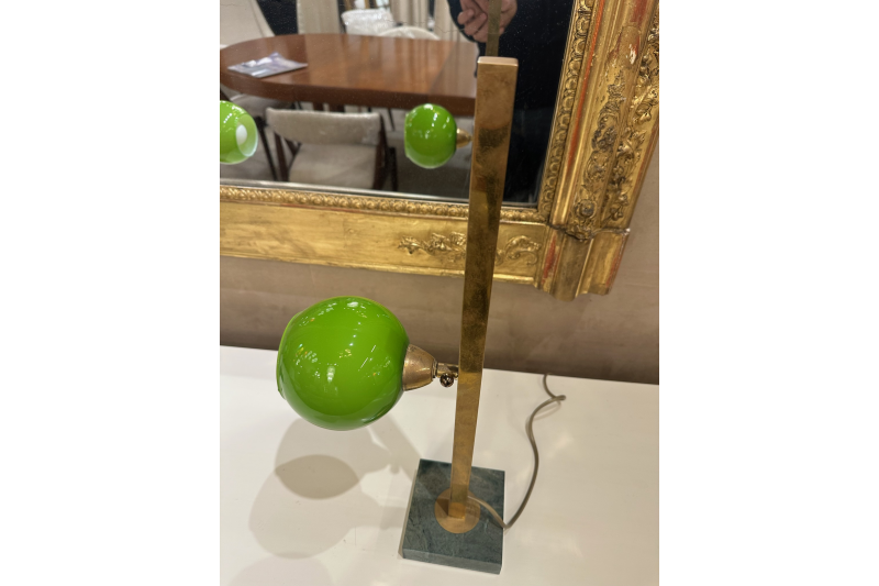 Pair of lamps in gilded brass and Murano glass - Italy 1970