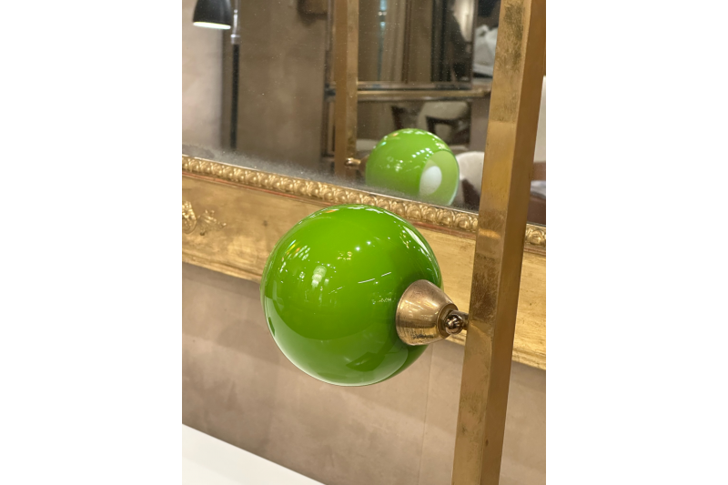 Pair of lamps in gilded brass and Murano glass - Italy 1970