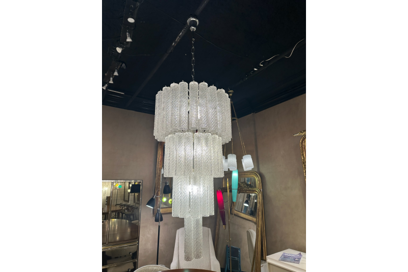 Lustre cascade en verres de Murano 1970