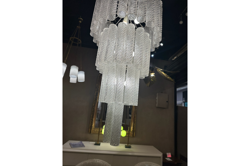 Lustre cascade en verres de Murano 1970