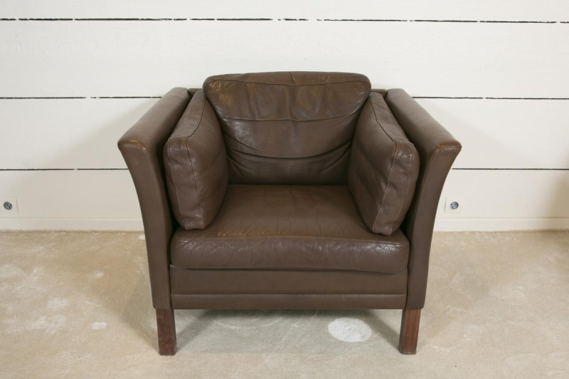 Fauteuil en cuir de Mogens Hansen 1970