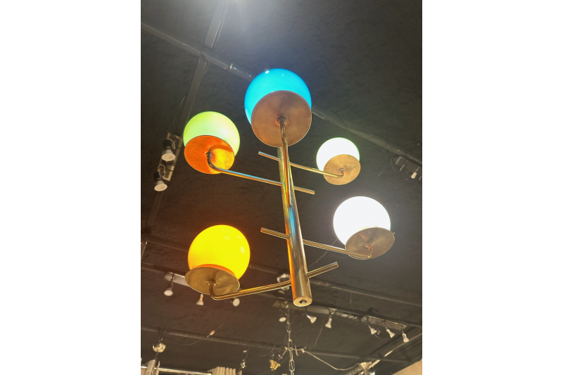 Lustre italien en verre de couleur de Murano 1970