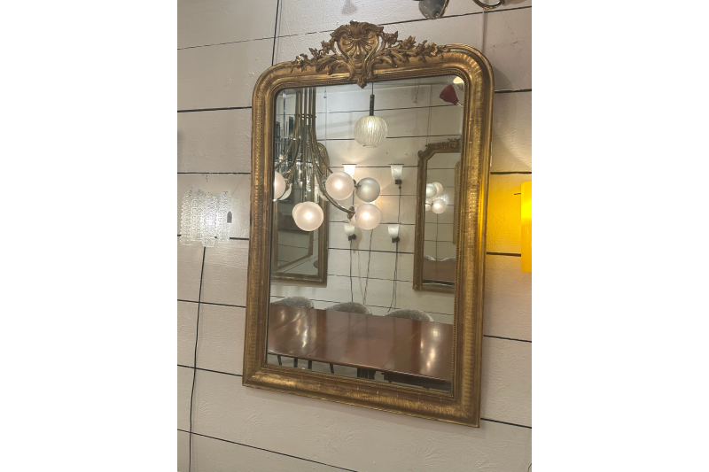 19th century French Regency style gilt wood mirror