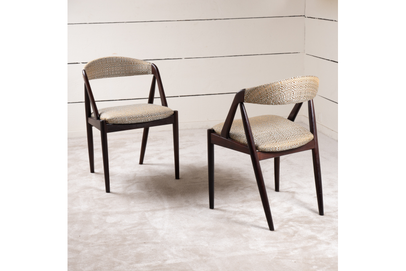 Ensemble de 4 chaises en teck foncé Kai Kristiansen