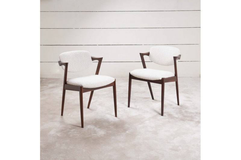 Ensemble 8 Chaises scandinaves en teck 1960