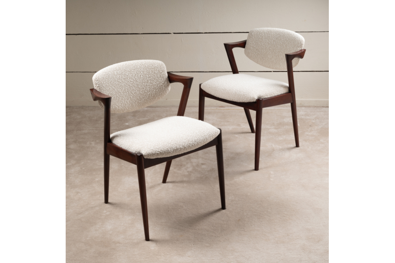 Ensemble 8 Chaises scandinaves en teck 1960