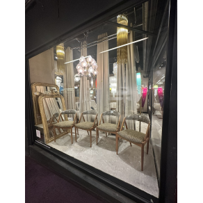 Set of 10 light oak chairs by Kai...