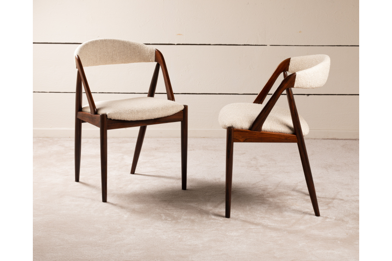 6 Chaises de Kai Kristiansen en palissandre
