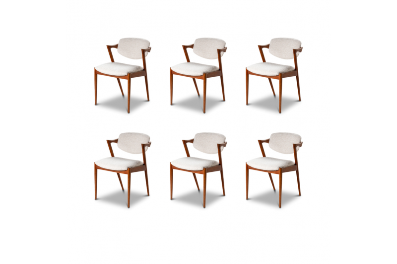 8 Chaises de Kai Kristiansen en teck