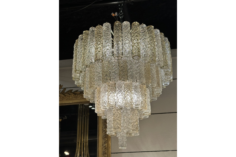 Lustre de Murano en verres bicolores