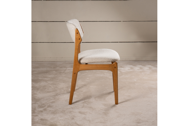 Bel ensemble 6 chaises scandinaves en chêne clair 1960