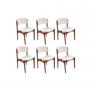 6 Chaises scandinaves en palissandre...
