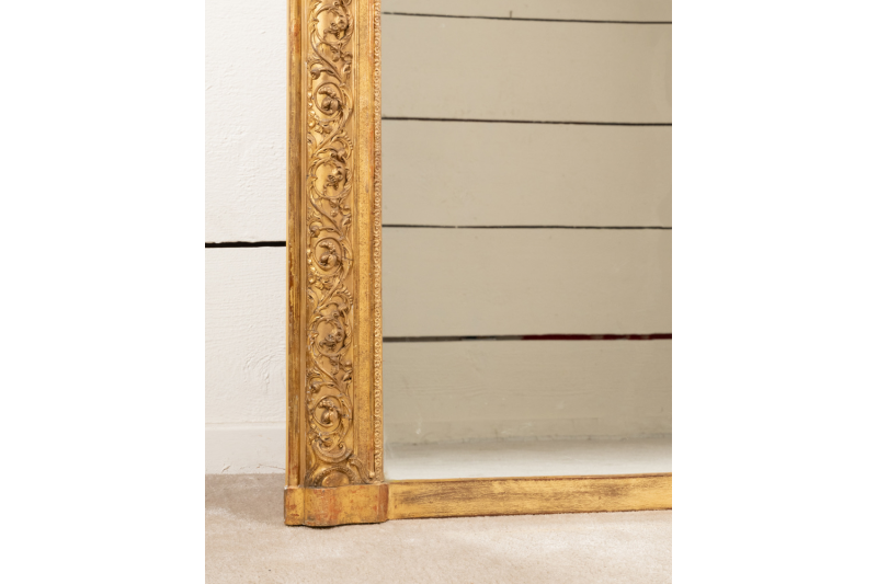 Very large mirror, with a gilded wooden mantelpiece - Napoléon III