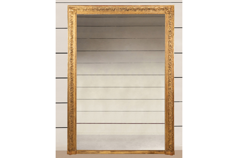 Très grand miroir, de cheminée en bois doré - Napoléon III