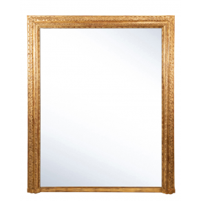 Très large miroir de cheminée en bois...