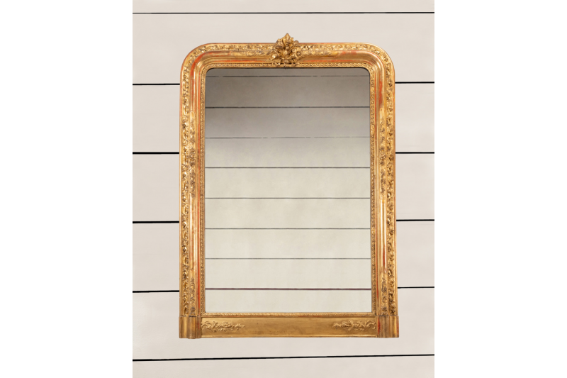 Small Louis Philippe giltwood mirror - 19th century