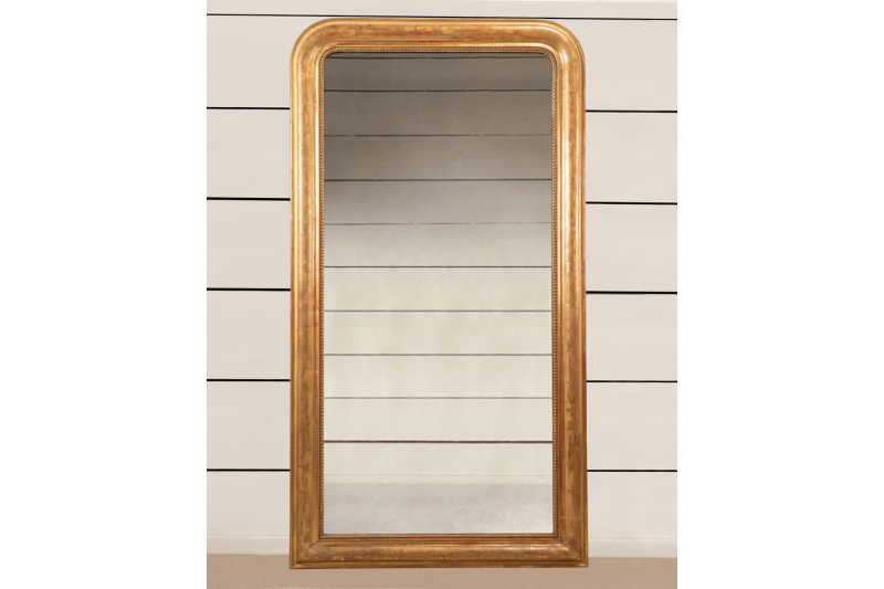 Louis Philippe style gilt and carved wood fireplace mirror, H.158 L.85