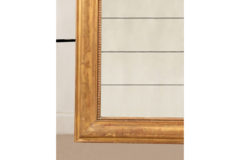 Louis Philippe style gilt and carved wood fireplace mirror, H.158 L.85