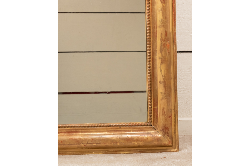 Miroir de cheminée en bois doré Louis Philippe, H.158 L.85