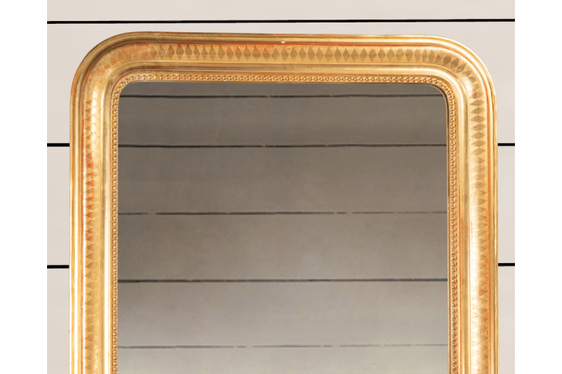 Louis Philippe mirror in giltwood, XIXe, H.152 W.95