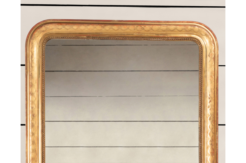 Louis Philippe giltwood mirror, XIXe, H.153 W.98