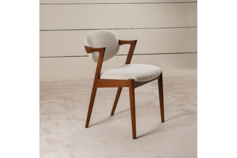 Six fully restored Scandinavian teak chairs in a walnut finish - 1960