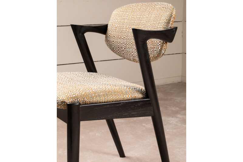 Six Scandinavian oak chairs with a black oak finish - 1960